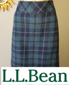 L.L. BEAN Plaid Skirt Petite 14